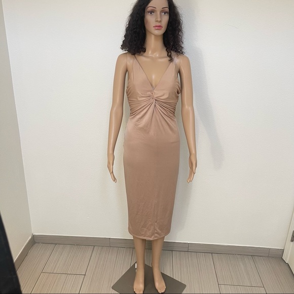 Michael Costello X REVOLVE Kinsley Midi Dress In Taupe - Picture 3 of 8